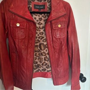 Genuine black rivet leather jacket